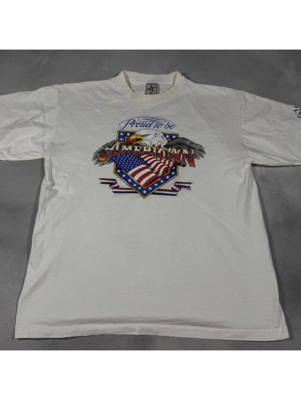 Vintage 90s single stitch American T-Shirt, Eagle, USA Made XL, American Legion